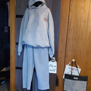 Gray Hoodie and Sweatpants Set